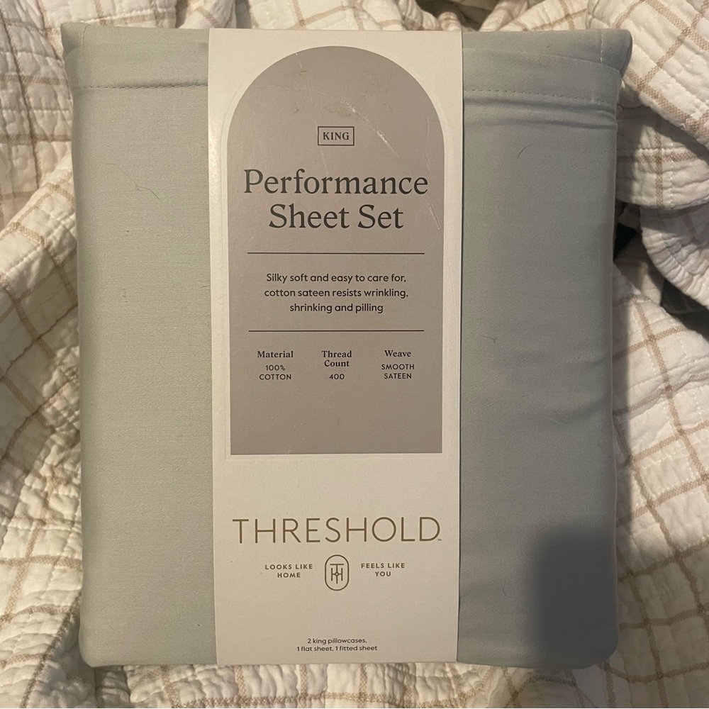 Threshold Gray Performance Sheet Set Bedding